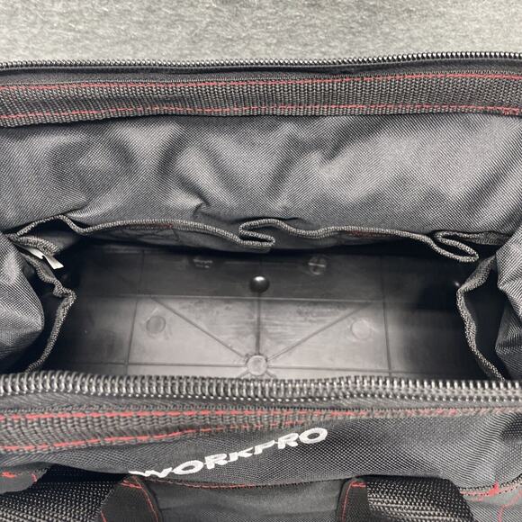 WORKPRO 16-inch Heavy Duty Zipper Tool Bag Wide Mouth Storage Carrying Work Tote - Picture 4 of 9